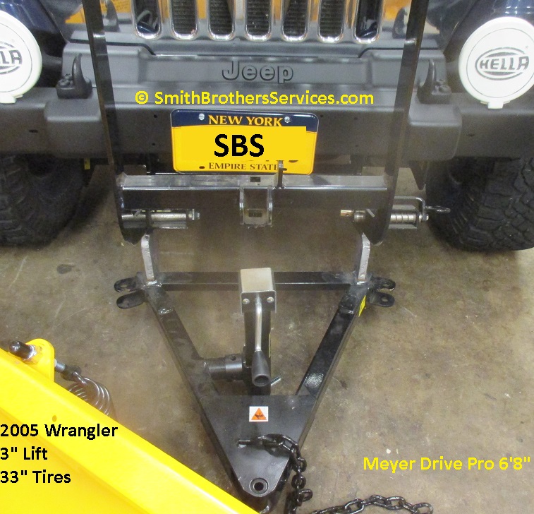 Smith Brothers Services - Lifted Jeep Wrangler TJ Meyer Drive Pro Snow Plow  Install Pictures Gallery