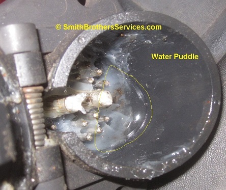 Meyer plow plug full of water